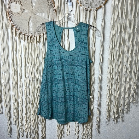 Toad & Co Teal Printed Tank Size Small - Picture 5 of 12
